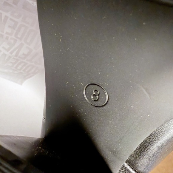 Steve Madden Linconn Boots Black Faux Leather Knee Cowboy Western Heel Sz 8 - Picture 11 of 13